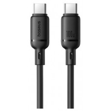 OS-BASEUS SILKY SERIES FAST CHARGING CABLE TYPE-C TO TYPE-C 100W 1M CLUSTER BLACK (Espera 4 dias)