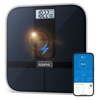 RENPHO ELIS SOLAR 2 - SMART BODY SCALE - ITO - BLE - 11X11X0.9 INCH - BLACK (Espera 4 dias)-8SX RENPHO ELIS SOLAR 2 - SMART BODY SCALE - ITO - BLE - 11X11X0.9 INCH - BLACK (Espera 4 dias)