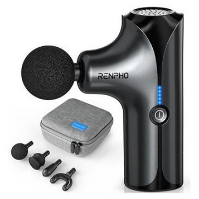 RENPHO MINI - MASSAGE GUN - 4 HEADS - 5 SPEEDS - BLACK (Espera 4 dias)