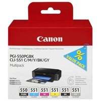 TINTA CANON MULTIPACK PGI550BK+CLI551 C/M/Y/B/G (Espera 4 dias)