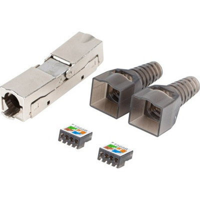 CONECTOR LANBERG ADAPTADOR 2X RJ45 CAT6A FTP PLUG 8P8C TOOL-LESS