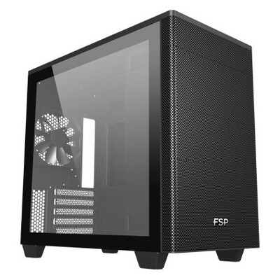 FSP CAJA CST360 B (M-ATX MID TOWER, USB3.0X2, TYPE-C, 12CM FAN X 2 (Espera 4 dias)