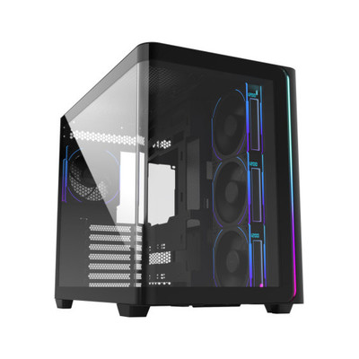 FSP CAJA M580-BP (ATX MID TOWER, USB3.0 X 2, TYPE C, 120MM PWM ARGB REVERSE FANS&times; 4, DIGITAL FAN SPEED (Espera 4 dias)