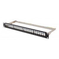 PATCH PANEL LANBERG 24 PUERTOS 1U RACK 19" FTP PARA MODULOS KEYSTONE NEGRO
