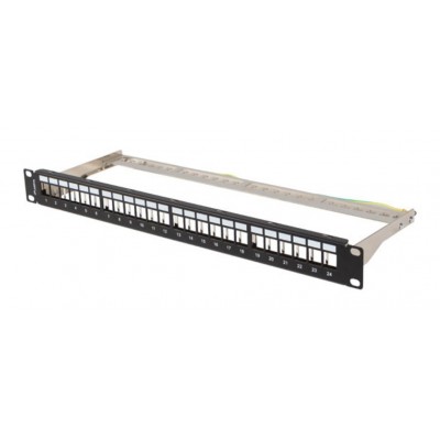PATCH PANEL LANBERG 24 PUERTOS 1U RACK 19" FTP PARA MODULOS KEYSTONE NEGRO