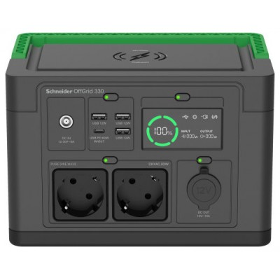SCHNEIDER OFFGRID PORTABLE POWER STATION 330, 332WH LITHIUM-ION, 2 SCHUKO, SINEWAVE (Espera 4 dias)