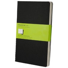 SET DE 3 LIBRETAS CAHIER NEGRAS L (13X21CM) LISAS MOLESKINE QP318 (Espera 4 dias)