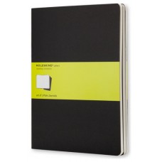 SET DE 3 LIBRETAS CAHIER NEGRAS XL (19X25CM) LISAS MOLESKINE QP323 (Espera 4 dias)