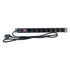 2LAN Regleta 19" 8 Schuko Negro