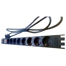 PEPEGREEN PDU TIPO REGLETA DE 8 TOMAS CON INTERRUPTOR, PROTECTOR DE SOBRECARGAS Y CABLE DE 2 M