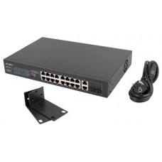 SWITCH LANBERG 18 PTOS 100MB 16xPOE+/2x GBIT ETHER 150W RACK 10"/19"-SX34 SWITCH LANBERG 18 PTOS 100MB 16xPOE+/2x GBIT ETHER 150W RACK 10"/19"