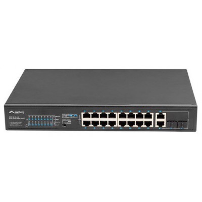 SWITCH LANBERG 18 PTOS 100MB 16xPOE+/2x GBIT ETHER 250W RACK 19"-SX35 SWITCH LANBERG 18 PTOS 100MB 16xPOE+/2x GBIT ETHER 250W RACK 19"