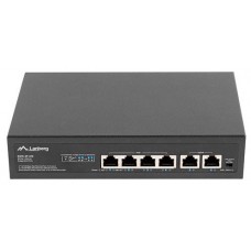 SWITCH LANBERG 6 PTOS 100MB 4xPOE+/2x FAST ETHER 60W RACK 10"/19"