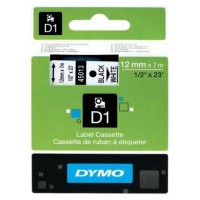 DYMO Cinta LM D1 12mmx7m Blanco/negro