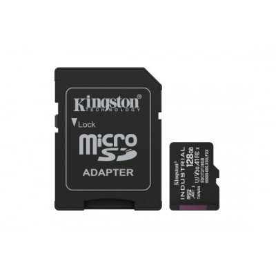 Kingston Technology Tarjeta 128GB microSDXC Industrial C10 A1 pSLC + adaptador SD (Espera 4 dias)