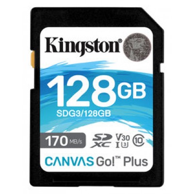 SECURE DIGITAL HC 128 GB CANVAS GO PLUS CLASE10 KINGSTON (Espera 4 dias)
