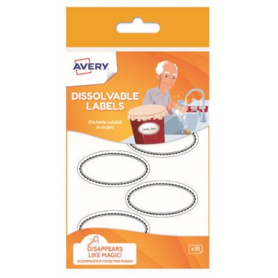 PAQUETE 18 ETIQUETAS DISOLUBLES EN AGUA 55X92MM AVERY SOLUB18-UK (Espera 4 dias)