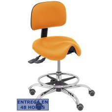 PIQUERAS Y CRESPO Taburete Zarza similpiel naranja