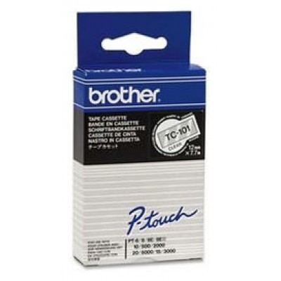 BROTHER Cinta laminada transparente/negro 12mm 7,7m