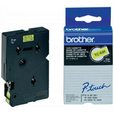 BROTHER Cinta laminada amarillo/negro 9mm