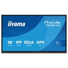 PANTALLA INTERACTIVA 98" EDLA, ANDROID 14, 8/128GB UHD IPS, MM 2X 20W  + 20W SUBWR, 2X HDMI, DP , 2X USB-C,  450CD/M, HORIZ , MEDIA PLAY USB PORTS, ANTIGLARE, LAN, RS232C, IIWARE WIFI-6/BT 5.0, OPS SLOT, VESA 400X400 (MOUNT INCLUDED) (TE9813A-B1AG) (