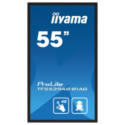 MONITOR IIYAMA 55"  TACTIL / ANDROID 11 / 500CD / RAM 4GB / ROM 32GB / 8MS / USO 24/7 / MODO KIOSCO / IP65 FRONTAL / HDMIX2 / DP X1 / RJ45 / MM / HORIZONTAL-VERTICAL-CARA ARRIBA/  VESA 400X400  (TF5539AS-B1AG) (Espera 4 dias)