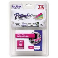 BROTHER Cinta laminada Rosa/Blanco mate 5m, 12mm