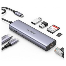 Ugreen 60515 base para portátil y replicador de puertos Alámbrico USB 3.2 Gen 1 (3.1 Gen 1) Type-C Gris (Espera 4 dias)