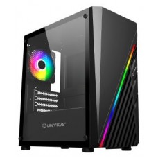 CAJA MICRO ATX GAMING UNYKA MINI GLAYZE LED FRONTAL