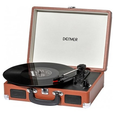 TOCADISCOS DENVER USB CON SOFTWARE DE GRABACION PARA PC MARRON