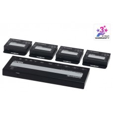 ATEN 4-PORT 4K HDMI CAT 6 SPLITTER WITH 4 RECEIVERS KIT, WITH LOCAL HDMI OUTPUT, IR RECEIVERS, AND POC (Espera 4 dias)