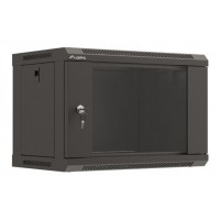 ARMARIO LANBERG MURAL RACK 19" 6U 540X350 FLAT PACK NEGRO PUERTA CRISTAL