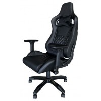 SILLA GAMER PRO KEEP OUT XSPRO HAMMER PURE BLACK CUERO