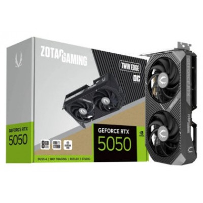 VGA ZOTAC RTX 5050 TWING EDGE OC 8GB,NV,RTX5050,8GB,GDDR6,128BIT,1HDMI+3DP,2 VENTILADORES (ZT-B50500H-10M) (Espera 4 dias)